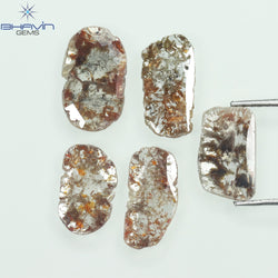 3.57 CT/5 Pcs Slice Shape Natural Loose Diamond Brown Color I3 Clarity (11.59 MM)