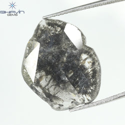 5.51 CT Slice Shape Natural Diamond Salt And Pepper Color I3 Clarity (20.03 MM)