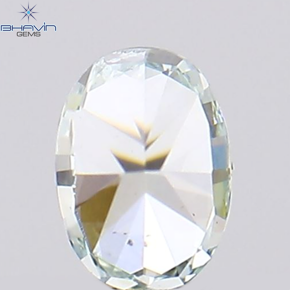 0.10 CT Oval Shape Natural Diamond Greenish Blue Color VS1 Clarity (3.14 MM)