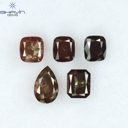0.42 CT/4 ピース ミックス シェイプ ナチュラル ダイヤモンド ピンク カラー SI クラリティ (3.83 MM)