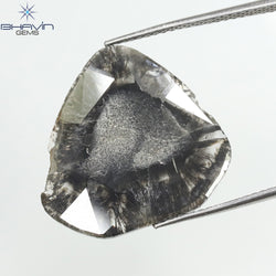 5.96 CT Slice Shape Natural Diamond Salt And Pepper Color I3 Clarity (19.75 MM)