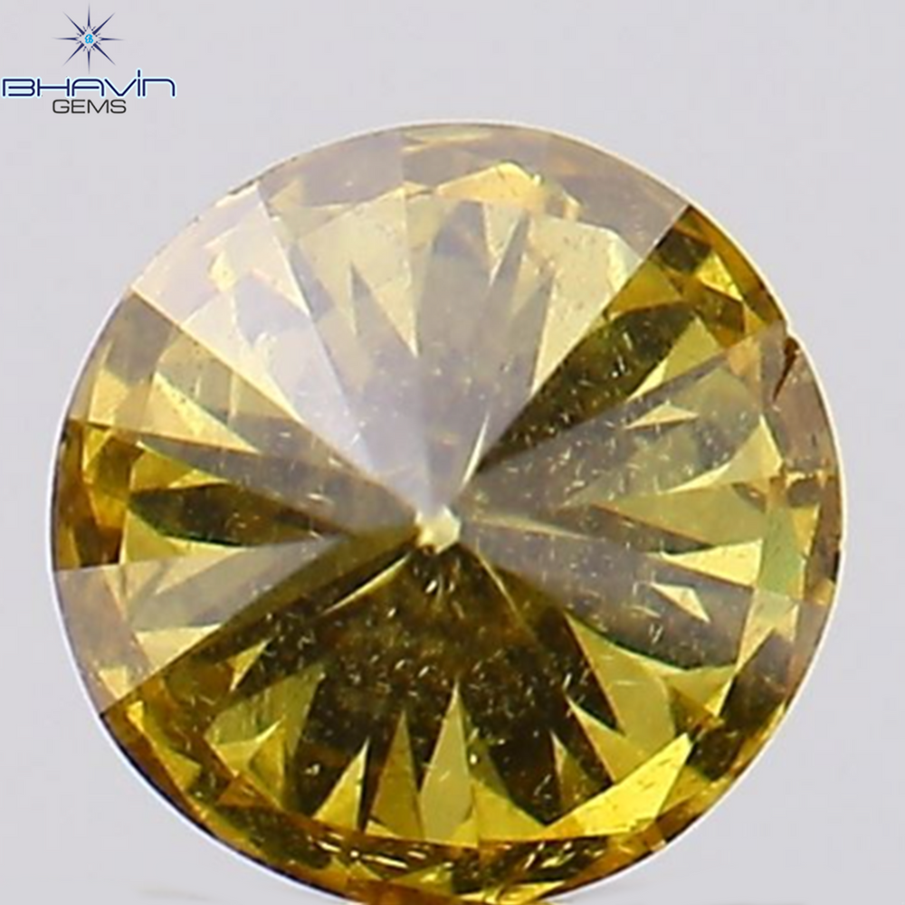 0.21 CT Round Shape Natural Diamond Orange Color SI2 Clarity (3.80 MM)