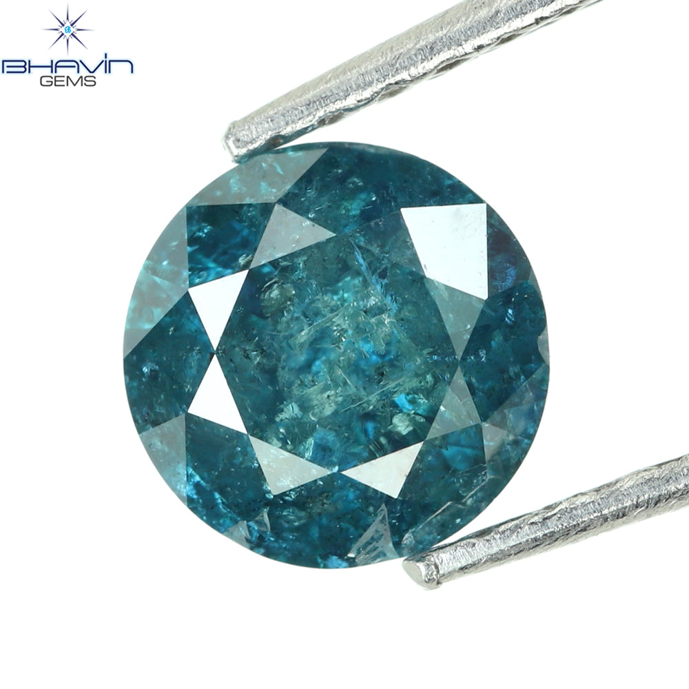 0.81 CT Round Diamond Natural Diamond Blue Color I3 Clarity (5.88 MM)