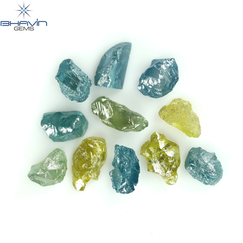 2.23 CT/11 PCS Rough Shape Enhanced Mix Color Natural Diamond I3 Clarity (5.47 MM)