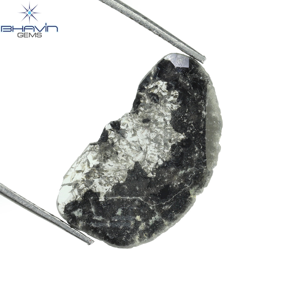 2.15 CT Slice Shape Natural Diamond Salt And Pepper Color I3 Clarity (16.58 MM)