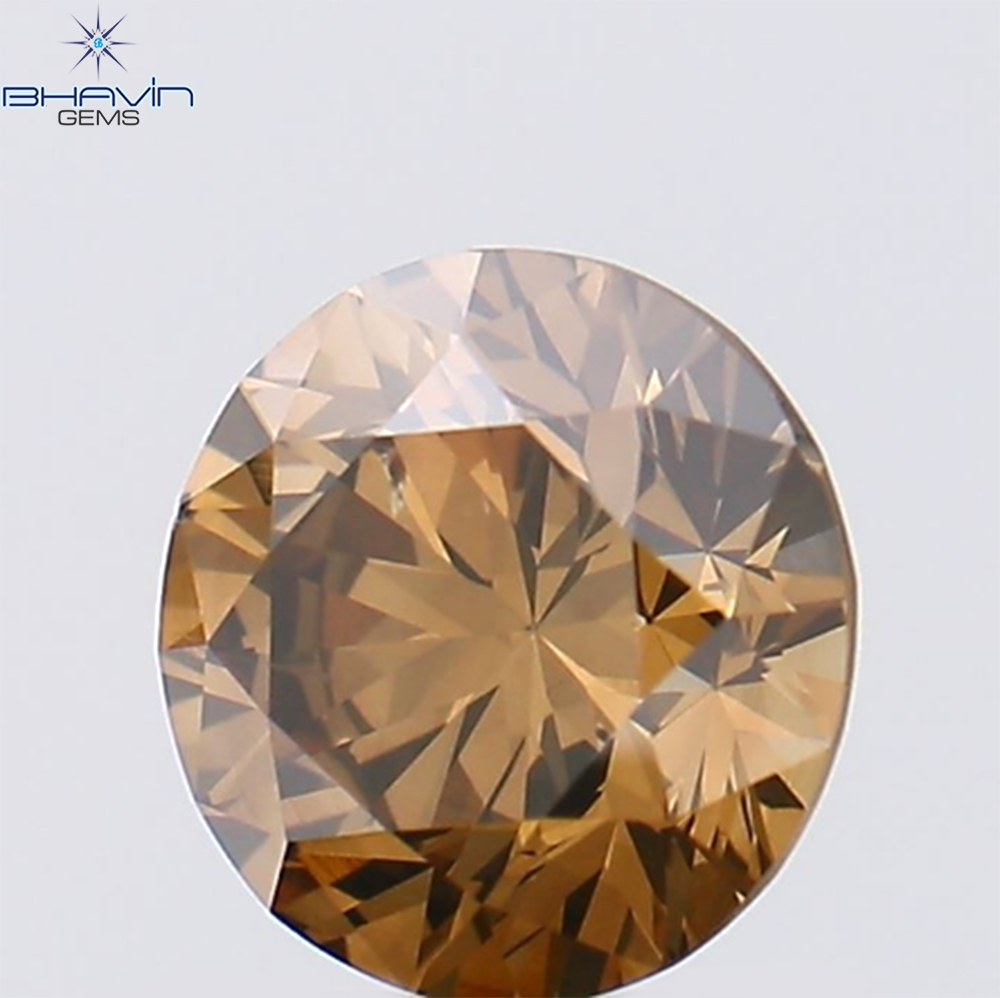 1.04 CT Round Shape Natural Diamond Brown Color SI1 Clarity (6.33 MM)
