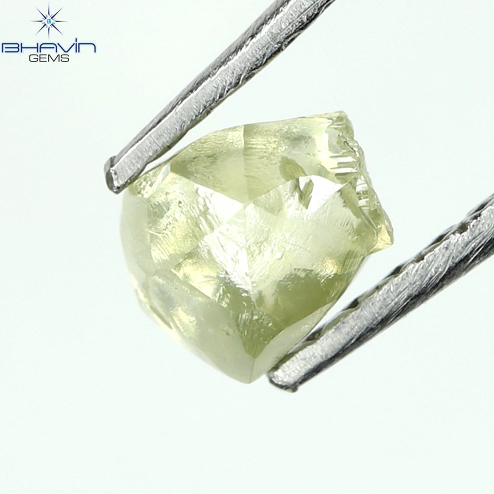 0.54 CT Rough Shape Natural Diamond Green Yellow Color SI Clarity (4.86 MM)