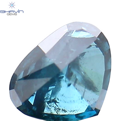 0.27 CT Heart Shape Natural Diamond Enhanced Blue Color I3 Clarity (4.15 MM)