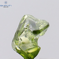 0.62 CT, Rough Shape, Natural Diamond, Green Color, VS2 Clarity (5.96 MM)