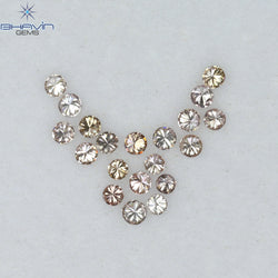 0.29 CT/20 Pcs Round Shape Natural Loose Diamond Brown Pink Argyle Color VS-SI Clarity (1.60 MM)