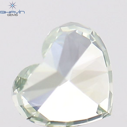 0.22 CT Heart Shape Natural Diamond Bluish Green Color VS2 Clarity (3.60 MM)