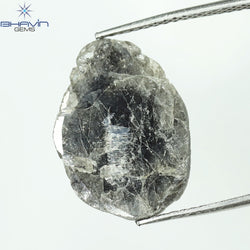 3.64 CT Slice Shape Natural Diamond Salt And Pepper Color I3 Clarity (16.66 MM)