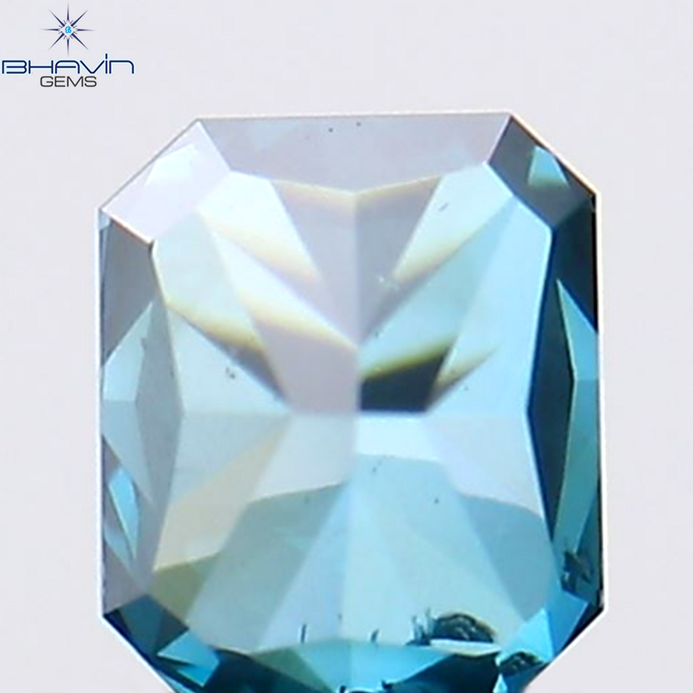 0.17 CT Radiant Shape Natural Diamond Blue Color VS2 Clarity (3.17 MM)