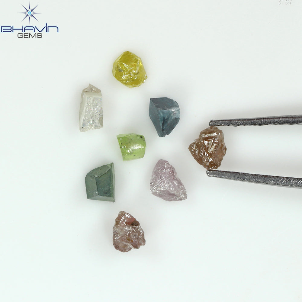 6.51 CT/51 PCS Mix Color Rough Diamond Natural loose Diamond I3 Clarity (3.41 MM)