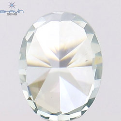 0.14 CT Oval Shape Natural Diamond Greenish Blue Color SI1 Clarity (3.54 MM)