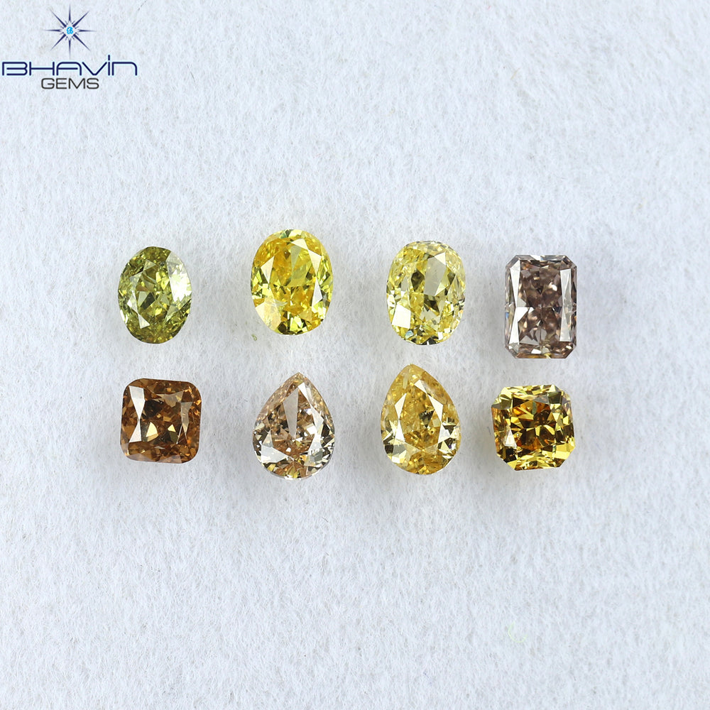 0.93 CT/8 Pcs Mix Shape Natural Diamond Mix Color VS2 Clarity (3.50 MM)