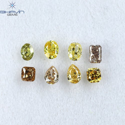 0.93 CT/8 Pcs Mix Shape Natural Diamond Mix Color VS2 Clarity (3.50 MM)