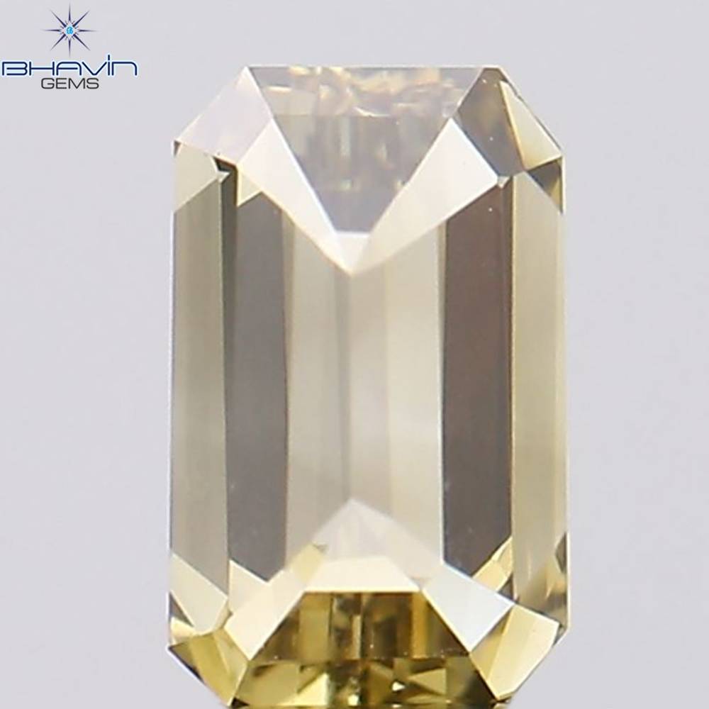 1.51 CT エメラルド シェイプ ナチュラル ダイヤモンド ブラウン カラー SI1 クラリティ (7.30 MM)