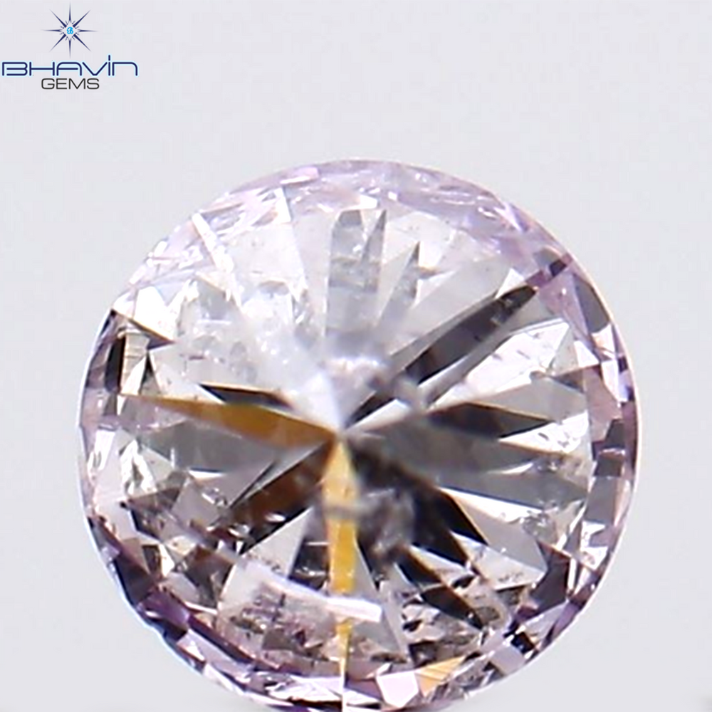 0.11 CT Round Shape Natural Diamond Pink Color I1 Clarity (3.14 MM)