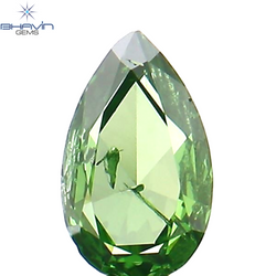 0.08 CT Pear Shape Natural Diamond Green Color SI2 Clarity (4.10 MM)