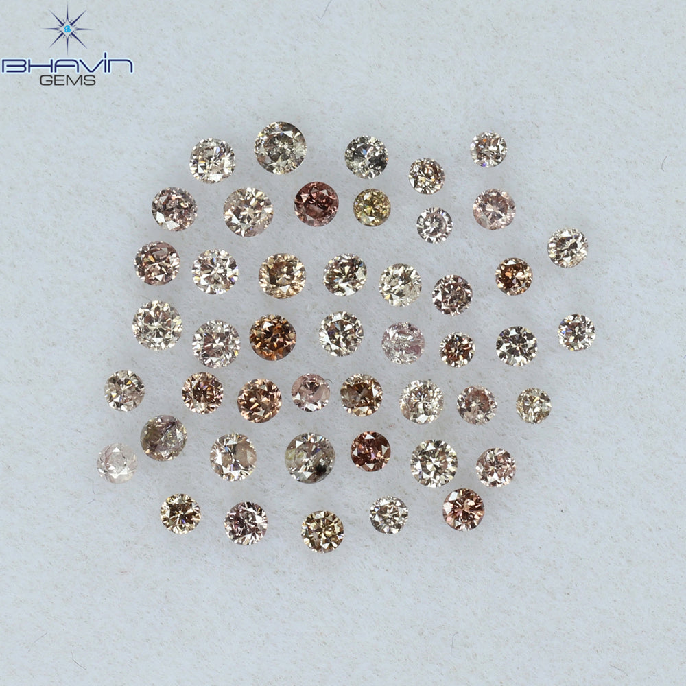 0.69 CT/48 Pcs Round Shape Natural Loose Diamond Pink (Argyle) Color SI Clarity (1.70 MM)