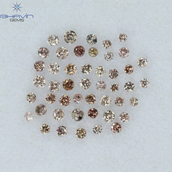 0.69 CT/48 Pcs Round Shape Natural Loose Diamond Pink (Argyle) Color SI Clarity (1.70 MM)