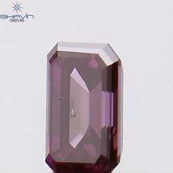 0.15 CT Emerald Shape Natural Diamond Pink Color SI1 Clarity (3.67 MM)
