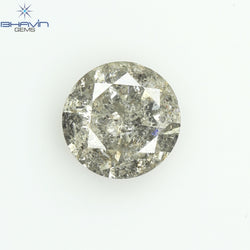 0.45 CT Round Shape Natural Loose Diamond Salt And Pepper Color I3 Clarity (4.92 MM)