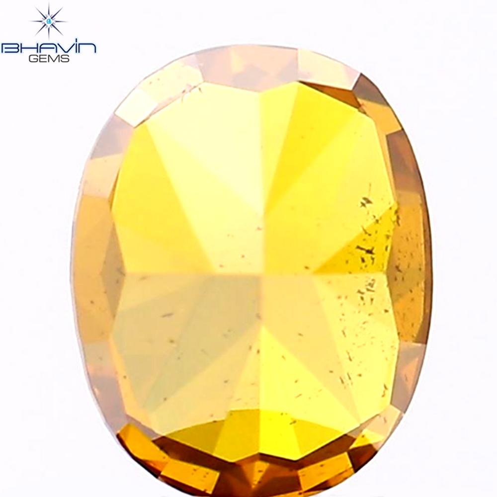 1.02 CT Oval Shape Natural Diamond Orange Color SI2 Clarity (6.56 MM)
