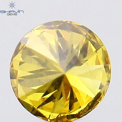 0.16 CT Round Shape Natural Diamond Vivid Yellow (Canary) Color SI1 Clarity (3.56 MM)
