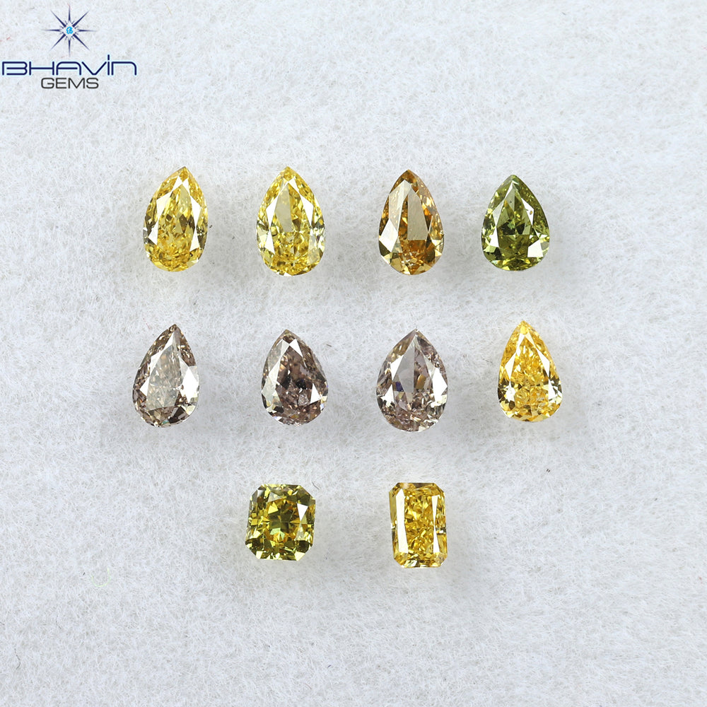 0.65 CT/10 Pcs Mix Shape Natural Diamond Mix Color VS2 Clarity (3.43 MM)