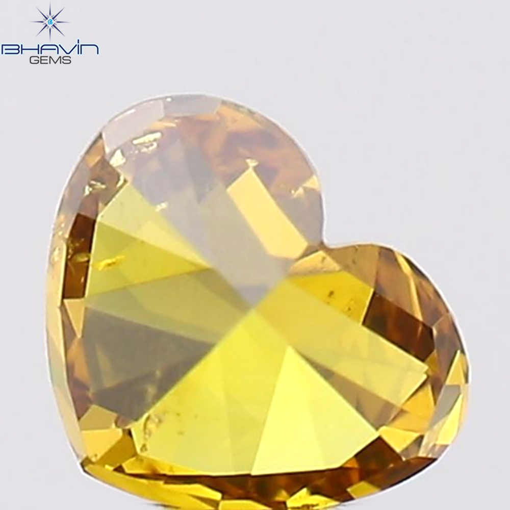 0.26 CT Heart Shape Natural Diamond Orange Color SI1 Clarity (3.50 MM)