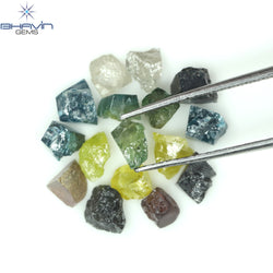 6.44 CT/17 PCS Mix Color Rough Diamond Natural loose Diamond I3 Clarity (4.49 MM)