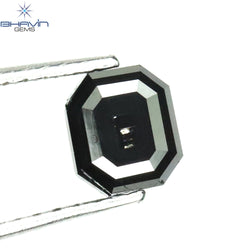 0.63 CT ラディアント シェイプ ナチュラル ダイヤモンド グリーン カラー I3 クラリティ (6.40 MM)