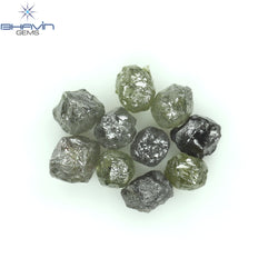 5.29 CT/10 PCS Rough Shape Grey Color Natural Diamond I3 Clarity (4.14 MM)