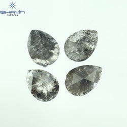 0.92 CT スライス形状 天然ダイヤモンド ソルト アンド ペッパー カラー I3 クラリティ (10.75 MM)