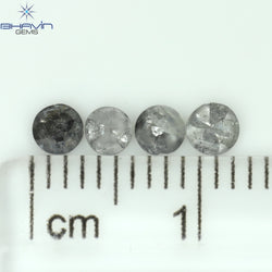 1.05 CT、ノーカット ポルキ シェイプ、天然ダイヤモンド、ブルー カラー、I3 クラリティ (5.42 MM)