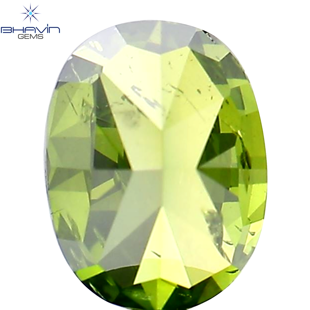 1.04 CT Oval Shape Natural Diamond Green Color I1 Clarity (6.42 MM)