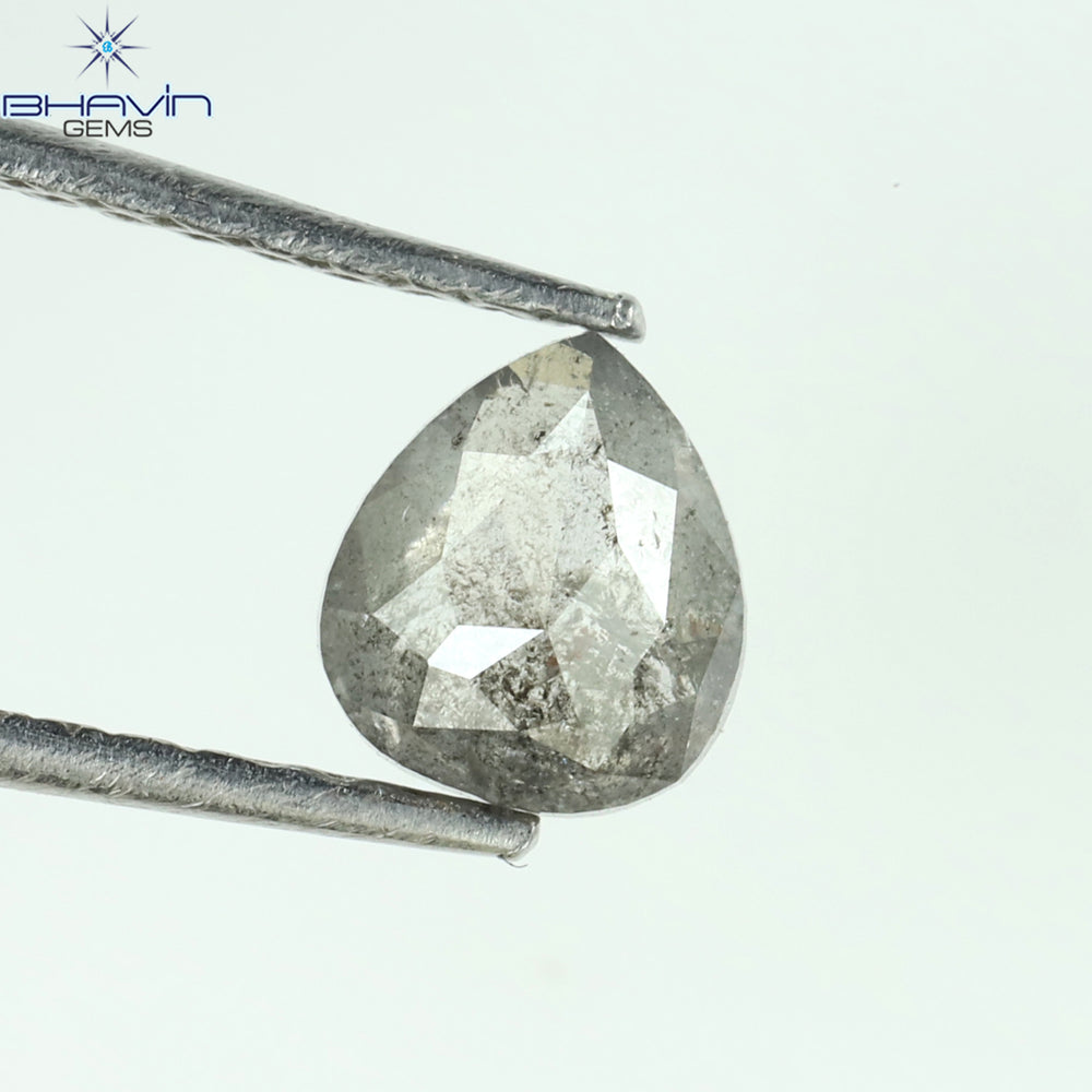 0.39 CT ペアシェイプ ナチュラル ルース ダイヤモンド ソルト アンド ペッパー カラー I3 クラリティ (5.27 MM)