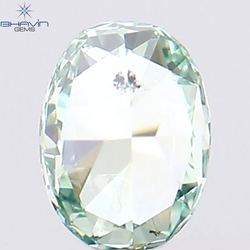 0.10 CT Oval Shape Natural Diamond Intense Green Color SI2 Clarity (3.57 MM)
