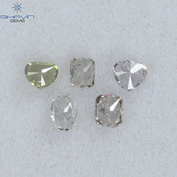 0.43 CT/5 Pcs Mix Shape Natural Diamond Pink Color SI Clarity (3.10 MM)