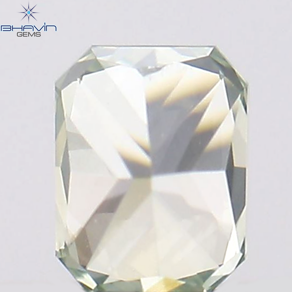 0.10 CT Radiant Shape Natural Diamond Bluish Green Color VS2 Clarity (2.93 MM)