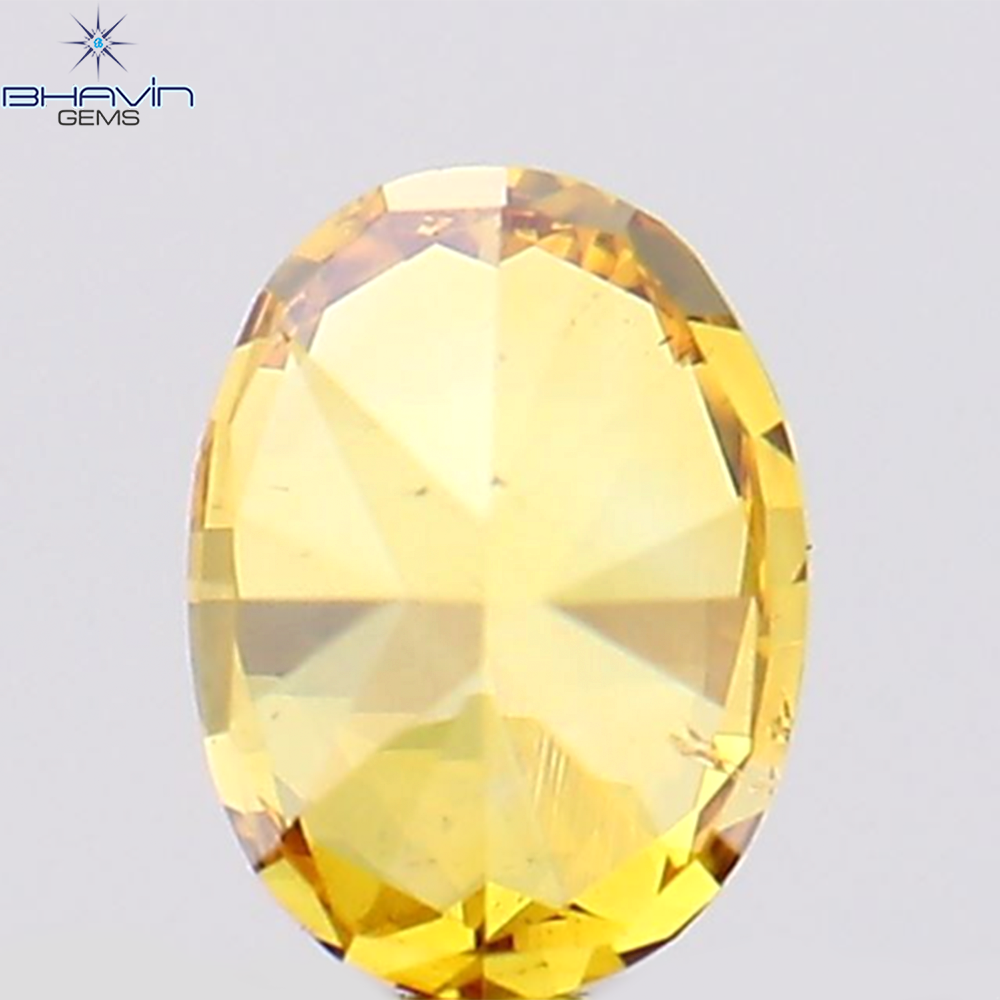 0.21 CT Oval Shape Natural Diamond Orange Color VS1 Clarity (3.96 MM)