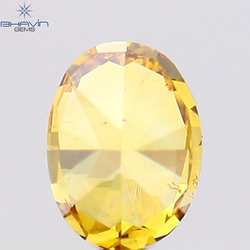 0.21 CT Oval Shape Natural Diamond Orange Color VS1 Clarity (3.96 MM)