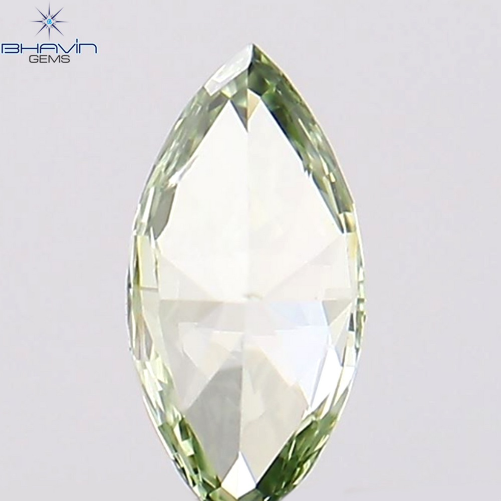 0.10 CT Marquise Shape Natural Diamond Green Color VS2 Clarity (4.80 MM)