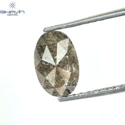 1.34 CT Oval Shape Natural Diamond Salt And Papper Color I3 Clarity (8.04 MM)
