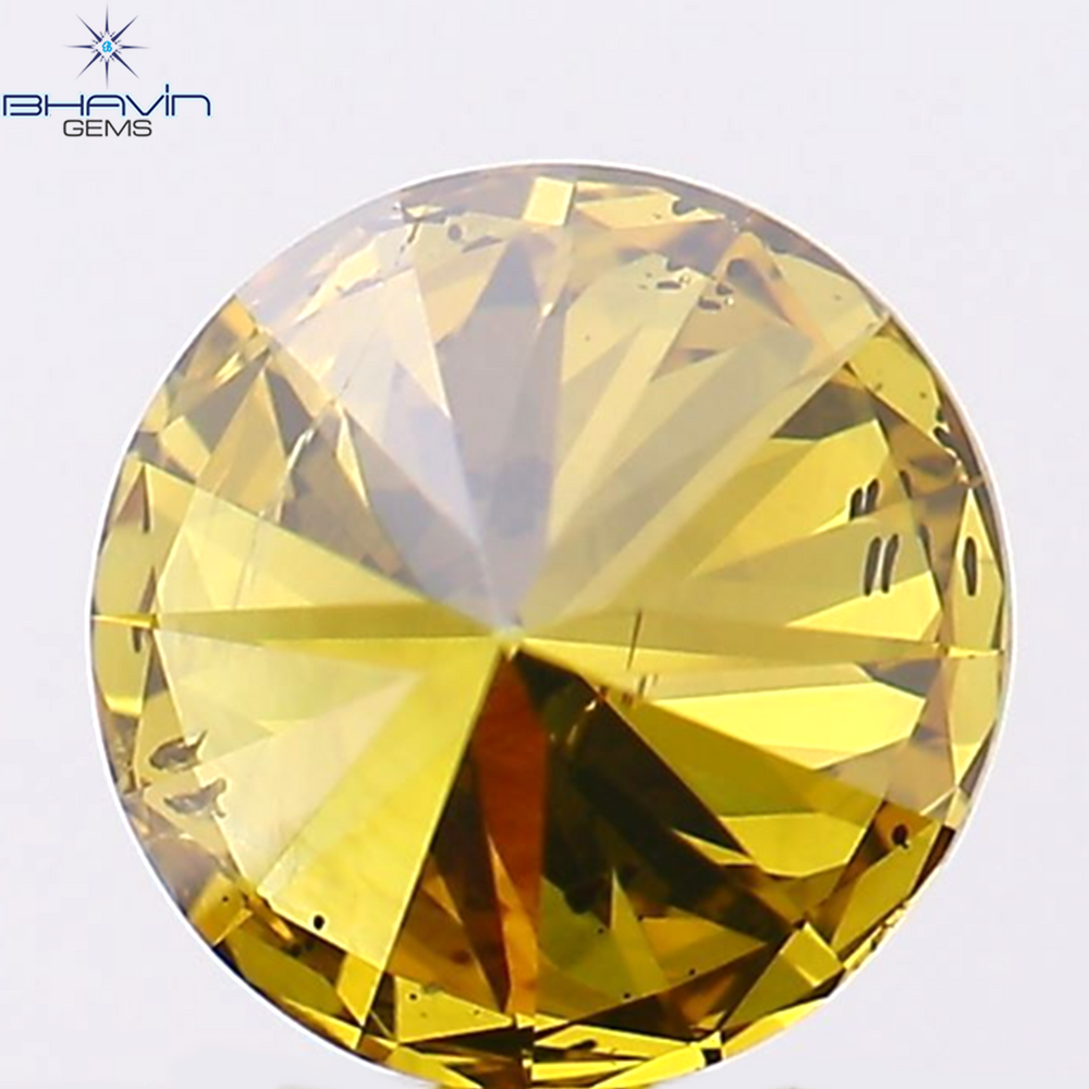 1.02 CT Round Shape Natural Diamond Orange Brown Color SI2 Clarity (6.33 MM)