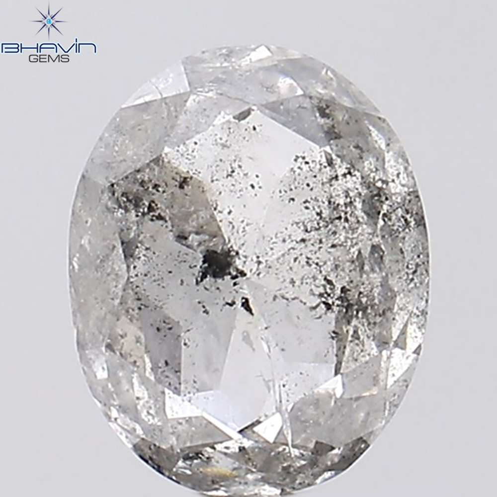 1.22 CT Oval Shape Natural Diamond White (Salt And Pepper) Color I3 Clarity (7.56 MM)