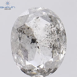 1.22 CT Oval Shape Natural Diamond White (Salt And Pepper) Color I3 Clarity (7.56 MM)