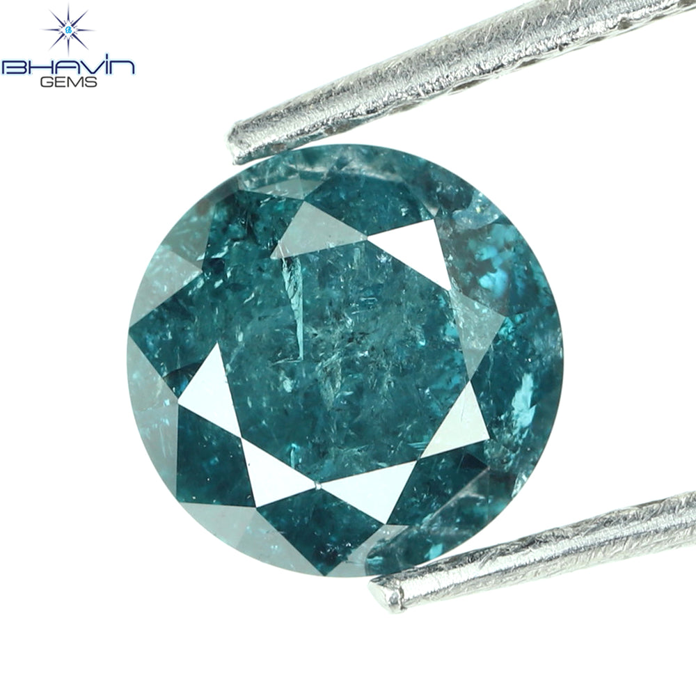 0.74 CT Round Diamond Natural Diamond Blue Color I3 Clarity (5.76 MM)